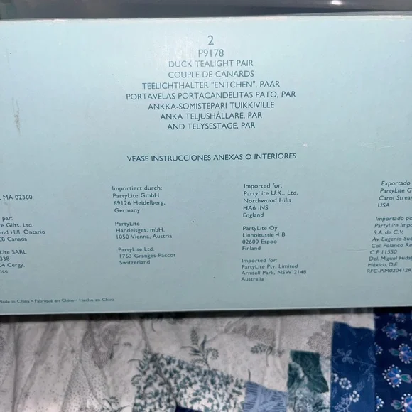 NIB! Partylite Duck Tealight Candle Holders Pastel Blue/Yellow Pair of 2 - Picture 5 of 5